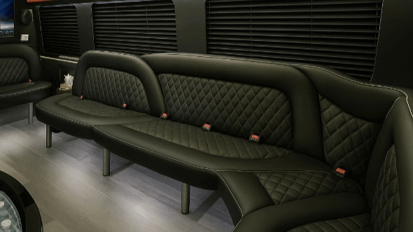 Interior of Waco Party Bus Company's 18 Passenger Party Bus in Leander