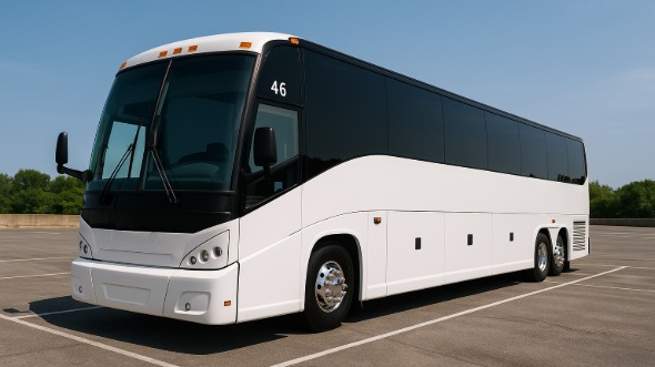 Exterior of Waco Party Bus Company's 44 Passenger Charter Bus in Waco