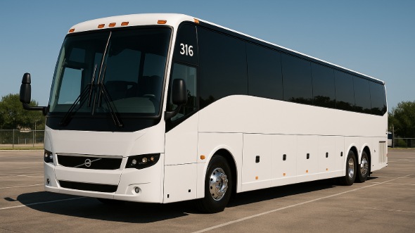 Exterior of Waco Party Bus Company's 47 Passenger Charter Bus in Waco