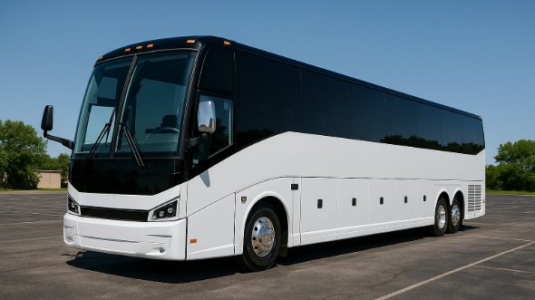 Exterior of Waco Party Bus Company's 55 Passenger Charter Bus in Waco