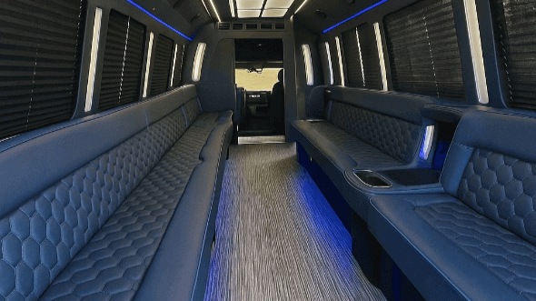 waco 20 passenger party bus inside